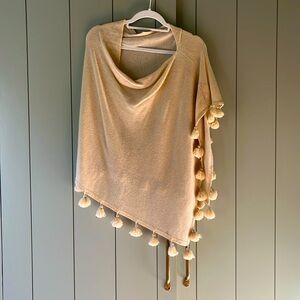 Lilly Pulitzer tan cashmere pullover with tassels